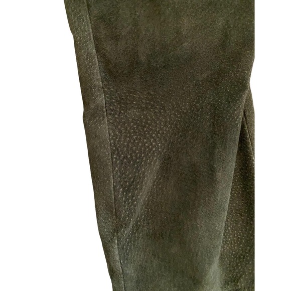 Vintage Lew Magram Womens Olive Green Leather Straight Leg Pants Lined Size 8 - Picture 6 of 9